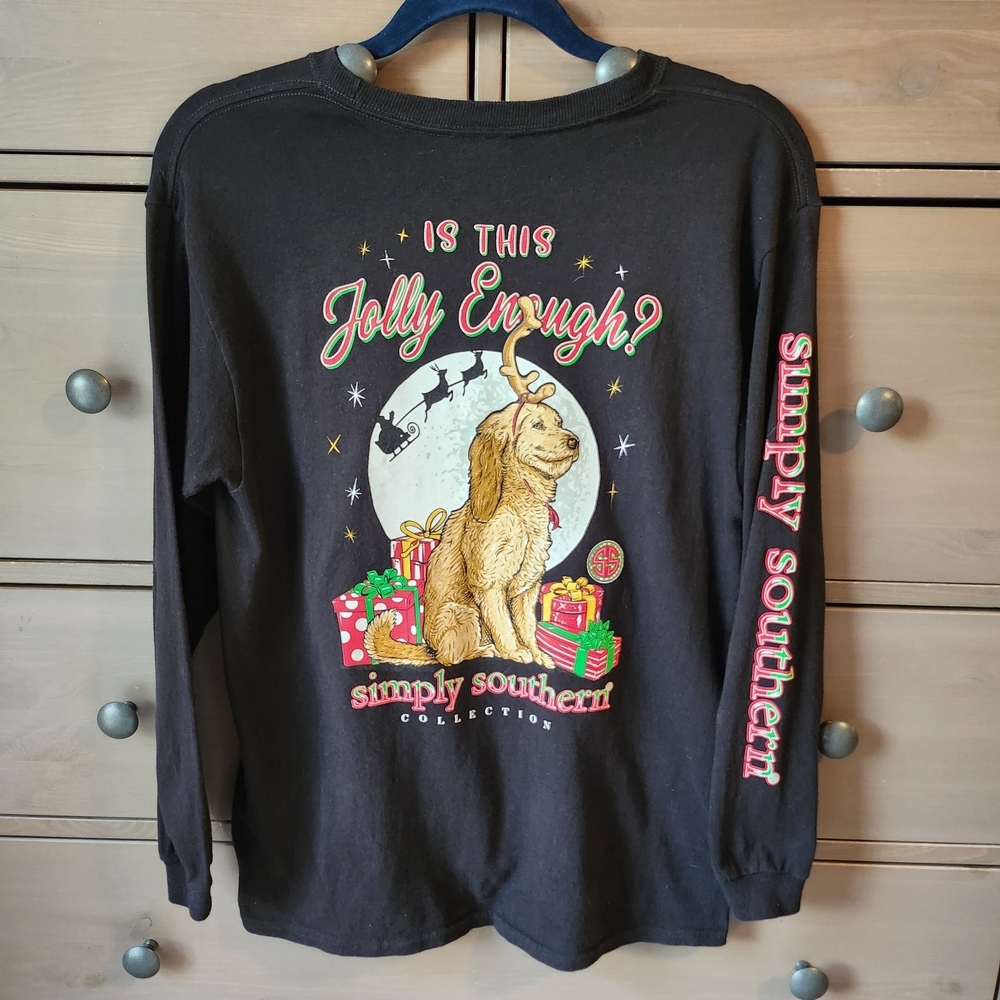 Simply Southern Christmas Tee Long Sleeve  Youth Large